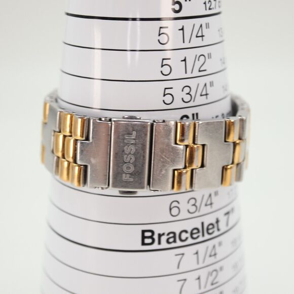 Vintage Fossil Arkitekt Watch Faded Two Tone 35mm Gray Date Dial w New Battery - Picture 3 of 16